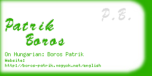 patrik boros business card